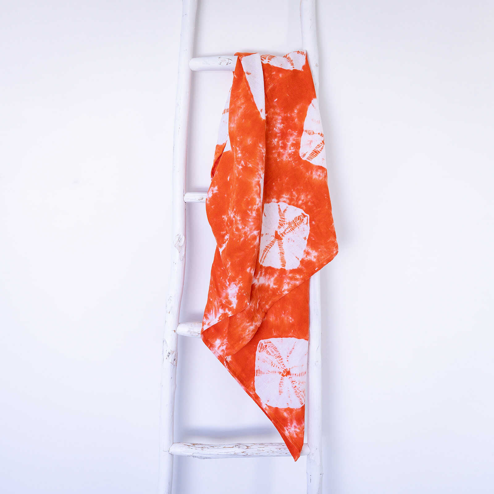 Organic Cotton Muslin Shibori Swaddle - Coral - Image 6